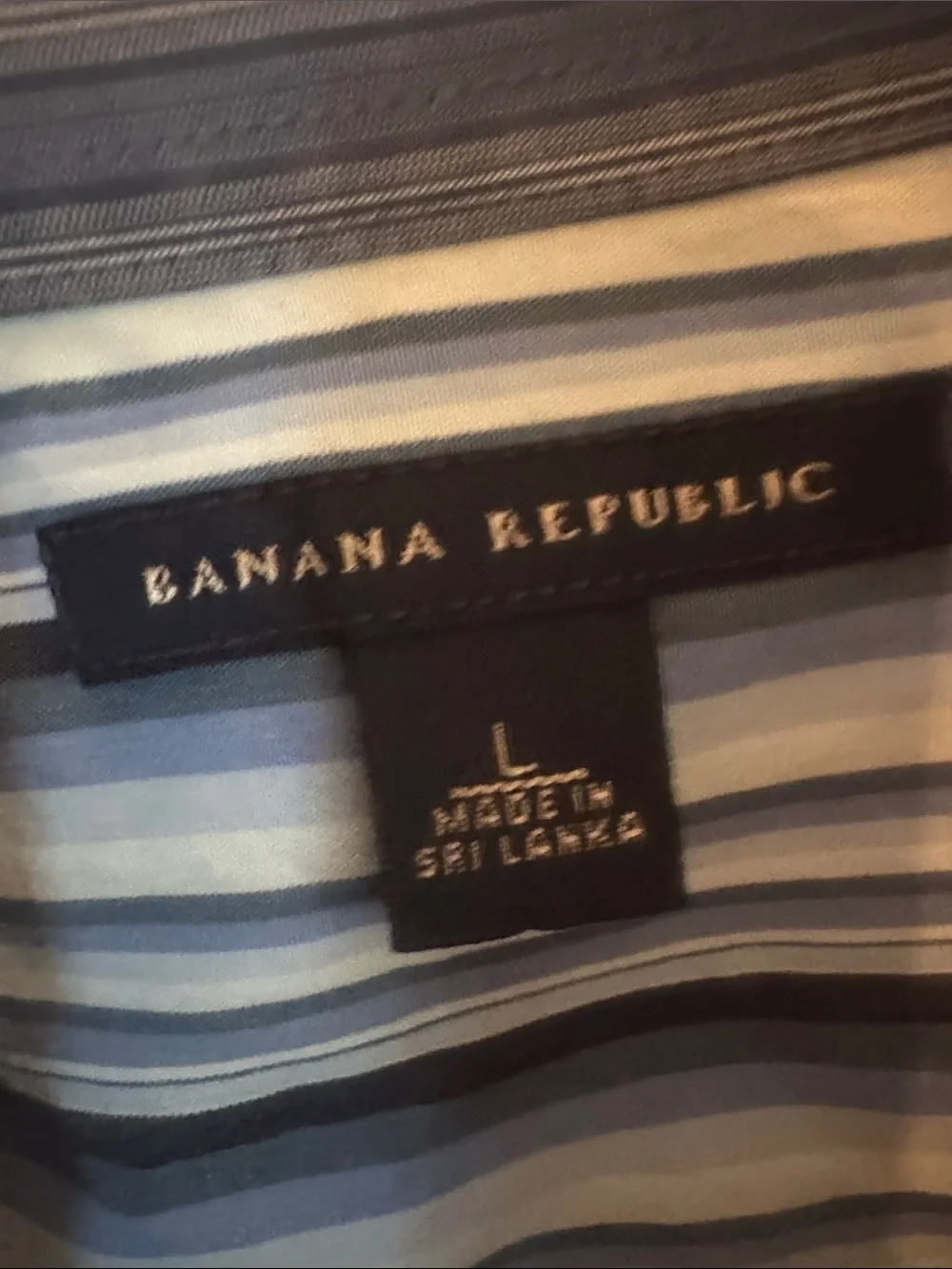 Banana Republic Blue Striped Men's Dress Shirt